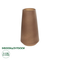 GloboStar® Artificial Garden PORTO 21288 Διακοσμητική Κεραμική Γλάστρα Καφέ Μ11 x Π11 x Υ20cm