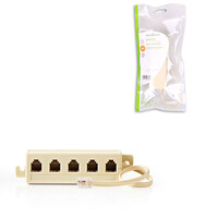 Nedis Tcgp90825iv02 Telecom Cable Rj11 Male-5x Rj11 Female 2.0m Ivory