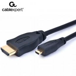 CABLEXPERT HDMI MALE TO MICRO D-MALE BLACK CABLE WITH GOLD-PLATED CONNECTORS 1.8M