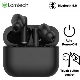 LAMTECH BLUETOOTH 5.0 TWS EARPHONES WITH CHARGING DOCK BLACK