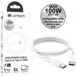 LAMTECH CABLE TYPE C TO TYPE C 100W FAST CHARGE 1M