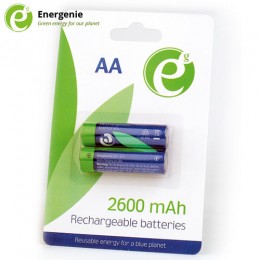 ENERGENIE NI-MH RECHARGEABLE AA BATTERIES 2600MAH 2PCS RETAIL PACK