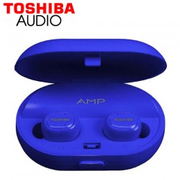 TOSHIBA AUDIO WIRELESS BT STEREO SWEAT RESISTANT EARBUDS WITH MIC BLUE