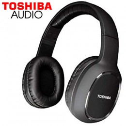TOSHIBA AUDIO BLUETOOTH SPORT RUBBER COATED STEREO HEADPHONE BLACK