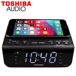 TOSHIBA AUDIO BLUETOOTH SPEAKER & QI CHARGING ALARM CLOCK RADIO