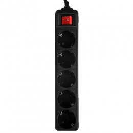 LAMTECH POWER STRIP WITH SWITCH 5 OUTLETS BLACK 1.5M