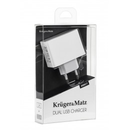 KM0017 . Φορτιστής 2xUSB 2.1A & 1A με Καλώδιο microUSB Kruger&Matz