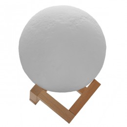 Επαναφορτιζόμενο Διακοσμητικό Ανάγλυφο Φωτιστικό Αφής 3D Moon 12cm RGBW Ντιμαριζόμενο με Ασύρματο Χειριστήριο GloboStar 07029
