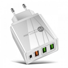 QUICK CHARGER WHITE 3USB PD 36W