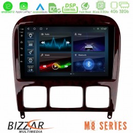 Bizzar m8 Series Mercedes s Class 1999-2004 (W220) 8core Android12 4+32gb Navigation Multimedia Tablet 9&quot; u-m8-Mb0765