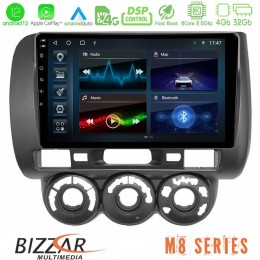 Bizzar m8 Series Honda Jazz 2002-2008 (Manual A/c) 8core Android12 4+32gb Navigation Multimedia Tablet 9&quot; u-m8-Hd100n