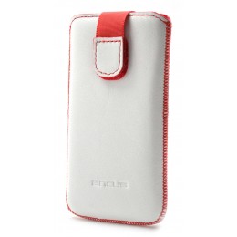 Θήκη Protect Ancus για Sony Xperia Z1 Compact / Z3 Compact / Z5 Compact Old Leather Λευκή με Κόκκινη Ραφή