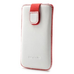 Θήκη Protect Ancus για Nexus 5X / One A9 / Galaxy Grand Prime / iPhone 6/6S Old Leather Λευκή με Κόκκινη Ραφή