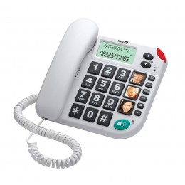 Σταθερό Ψηφιακό Τηλέφωνο Maxcom KXT480 Λευκό με Οθόνη, Ένδειξη Εισερχόμενης Κλήσης Led και Μεγάλα Πλήκτρα