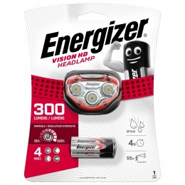 Φακός Κεφαλής Energizer Vision HD 3 Led 300 Lumens με Μπαταρίες AAA 3 Τεμ. Κόκκινο