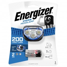 Φακός Κεφαλής Energizer Vision 2 Led 200 Lumens με Μπαταρίες AAA 3 Τεμ. Μπλέ