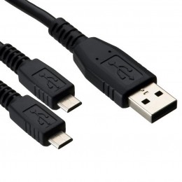 Καλώδιο σύνδεσης Ancus USB σε 2 x Micro USB Μαύρο 1μ
