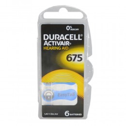 Μπαταρίες Ακουστικών Βαρηκοΐας Duracell 675 Activair 1,45V Τεμ. 6