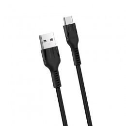 Καλώδιο σύνδεσης Hoco U31 Benay Braided με Νάυλον Κορδόνι USB σε USB-C 2.4A Μαύρο 1,2m
