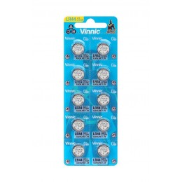 Buttoncell Vinnic LR1154F AG13 LR44 Τεμ. 10 με Διάτρητη Συσκευασία