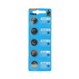 Buttoncell Vinnic CR1620 3V Τεμ. 5 με Διάτρητη Συσκευασία