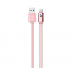 Καλώδιο σύνδεσης Hoco UPL 12 Plus USB σε Micro-USB 2.4A με PVC Jelly και Φωτεινή Ένδειξη 1,2m Ροζ Χρυσό