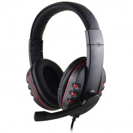 Ακουστικά Stereo Noozy GH-35 διπλού κονέκτορα 3.5mm για Gamers με Μικρόφωνο και Ρύθμιση Έντασης Ήχου Μαύρα-Κόκκινα