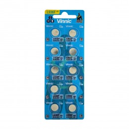 Buttoncell Vinnic LR936 AG9 Τεμ. 10 με Διάτρητη Συσκευασία