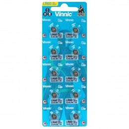 Buttoncell Vinnic L621F AG1 LR60 Τεμ. 10 με Διάτρητη Συσκευασία