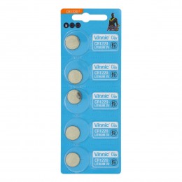 Buttoncell Vinnic CR1220 Τεμ. 5 με Διάτρητη Συσκευασία
