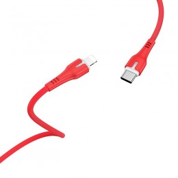Καλώδιο σύνδεσης Hoco X45 Surplus USB-C σε Lightning 2.4A με Ένδειξη LED για φόρτιση και μεταφορά δεδομένων Κόκκινο 1m