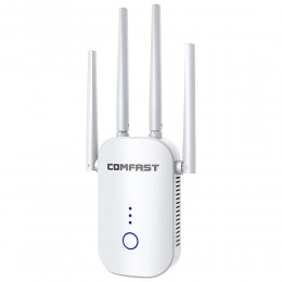 Wifi Repeater / Extender Dual Band Hi-Speed Comfast CF-WR758AC V2 1200Mbps Τετραπλής Κεραίας. Με Ευρωπαϊκή & UK πρίζα