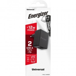 Φορτιστής Ταξιδίου Energizer Universal με 2 θύρες USB-A 12W 2.4A Μαύρο