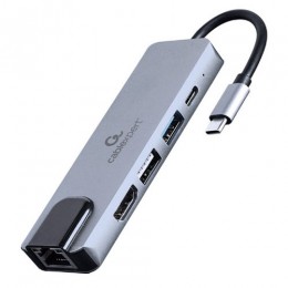 GEMBIRD USB TYPE-C 5IN1 MULTI-PORT ADAPTER (HUB+HDMI+PD+LAN)