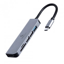 GEMBIRD USB TYPE-C 6IN1 MULTI-PORT ADAPTER (HUB+HDMI+CARD READER)