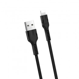 Καλώδιο σύνδεσης Hoco U31 Benay Braided με Νάυλον Κορδόνι USB σε Lightning 2.4A Μαύρο 1,2m