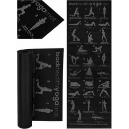 Στρώμα γυμναστικής για Yoga και Pilates, με σχεδιαγράμματα 28 βασικών ασκήσεων Yoga, 173x61x0.6cm - Aria Trade