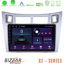 Bizzar xt Series Toyota Yaris 4core Android12 2+32gb Navigation Multimedia Tablet 9 (Ασημί Χρώμα) u-xt-Ty626s