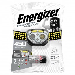 Φακός Κεφαλής Energizer Vision Ultra 450 Lumens με 3 Μπαταρίες ΑΑΑ Μαύρο-Κίτρινο