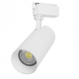 Μονοφασικό Bridgelux COB LED Λευκό Φωτιστικό Σποτ Ράγας 30W 230V 3900lm 30° Ψυχρό Λευκό 6000k GloboStar 93110