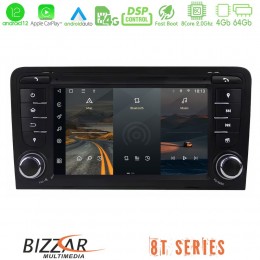 Bizzar oem Audi a3 8p 8core Android12 4+64gb Navigation Multimedia Deckless 7 με Carplay/androidauto u-8t-Au63
