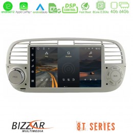 Bizzar oem Fiat 500 2008-2015 8core Android12 4+64gb Navigation Multimedia Deckless 7 με Carplay/androidauto u-8t-Ft315wh