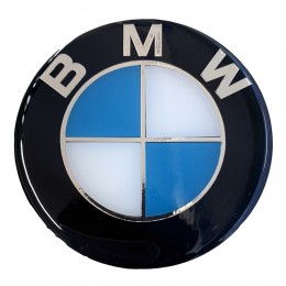 ΑΥΤ.11132-RXCCA . BMW ΑΥΤΟΚΟΛΛΗΤΟ ΣΗΜΑ ΚΑΠΩ 7,9 cm ΜΑΥΡΟ/ΓΑΛΑΖΙΟ/ΧΡΩΜΙΟ ΜΕ ΕΠΙΚΑΛΥΨΗ ΣΜΑΛΤΟΥ  - 1 ΤΕΜ.
