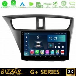 Bizzar g+ Series Honda Civic Hatchback 2012-2015 8core Android12 6+128gb Navigation Multimedia Tablet 9 u-g-Hd0941