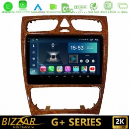 Bizzar g+ Series Mercedes c Class (W203) 8core Android12 6+128gb Navigation Multimedia 9 (Wooden Style) u-g-Mb0925w