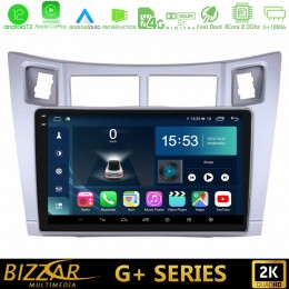 Bizzar g+ Series Toyota Yaris 8core Android12 6+128gb Navigation Multimedia Tablet 9 (Ασημί Χρώμα) u-g-Ty626s
