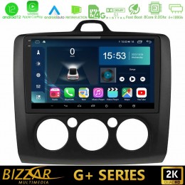 Bizzar g+ Series Ford Focus Manual ac 8core Android12 6+128gb Navigation Multimedia 9 (Μαύρο Χρώμα) u-g-Fd0041mb