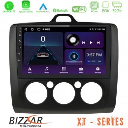 Bizzar xt Series Ford Focus Manual ac 4core Android12 2+32gb Navigation Multimedia 9 (Μαύρο Χρώμα) u-xt-Fd0041mb