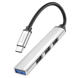 Hub USB-C Hoco HB26 USB3.0+3xUSB2.0 Ασημί