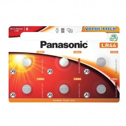 Buttoncell Panasonic Micro Alkaline LR44 1.5V Τεμ. 6